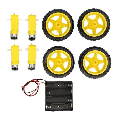 ABIDE Robot Car Chassis DIY Kit Includes 4 Gear Motors & 4 Wheels & 1 Battery Box Smart Car Educational Toy DIY kit for Programmable Project
ABIDE Robot Car Chassis DIY Kit Includes 4 Gear Motors & 4 Wheels & 1 Battery Box Smart Car Educational Toy DIY kit for Programmable Project