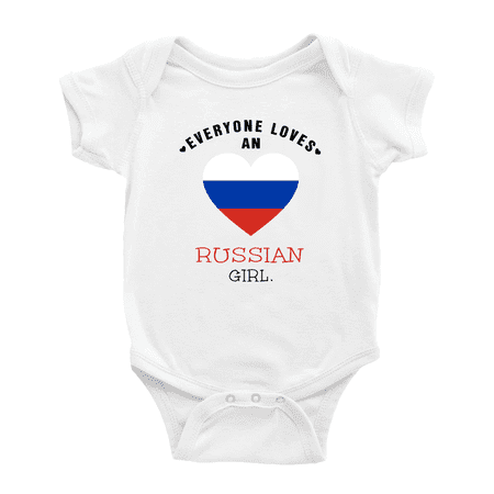 Everyone Loves an Russian Girl Baby Rompers Baby Bodysuit (White 18-24 Months)