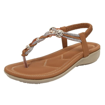 LIANGP Women s Sandals Ladies Summer Fashion Rhinestone Bohemian Slope Heel Hollow Solid Colour Soft Flat Bottom Open Toe Large Size Sandals Women s Shoes Bronze Size 9
LIANGP Women s Sandals Ladies Summer Fashion Rhinestone Bohemian Slope Heel Hollow Solid Colour Soft Flat Bottom Open Toe Large Size Sandals Women s Shoes Bronze Size 9