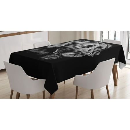 Labrador Tablecloth Artsy Sketch Portrait of Retriever Puppy with Calm Face Best Friend Pattern Rectangular Table Cover for Dining Room Kitchen 60 X 84 Inches Black and Grey by Ambesonne
Labrador Tablecloth Artsy Sketch Portrait of Retriever Puppy with Calm Face Best Friend Pattern Rectangular Table Cover for Dining Room Kitchen 60 X 84 Inches Black and Grey by Ambesonne