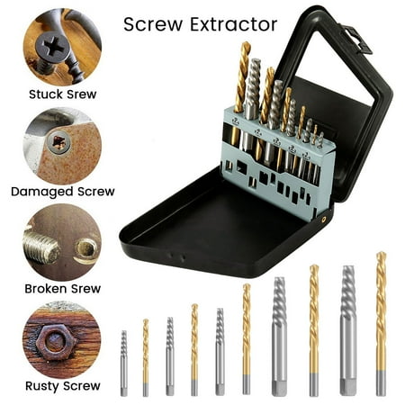 AoHao 10PCS Set Screw Extractor and Left Hand Cobalt Drill Bit Set Damaged Screw Remover Drill Extractor Combination Set Alloy Extractors
AoHao 10PCS Set Screw Extractor and Left Hand Cobalt Drill Bit Set Damaged Screw Remover Drill Extractor Combination Set Alloy Extractors