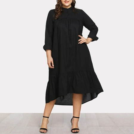 ALSLIAO Women Plus Size Cotton Linen Long Sleee Dress Loose Soild Color Dress Irregular Black 4XL
ALSLIAO Women Plus Size Cotton Linen Long Sleee Dress Loose Soild Color Dress Irregular Black 4XL