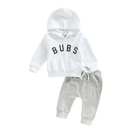 Infant Baby Boy Clothes Set Letter Printed Long Sleeve Hooded Pullover 3M 6M 12M 18M 24M 3Y Tops + Elastic Drawstring Pants
Infant Baby Boy Clothes Set Letter Printed Long Sleeve Hooded Pullover 3M 6M 12M 18M 24M 3Y Tops + Elastic Drawstring Pants