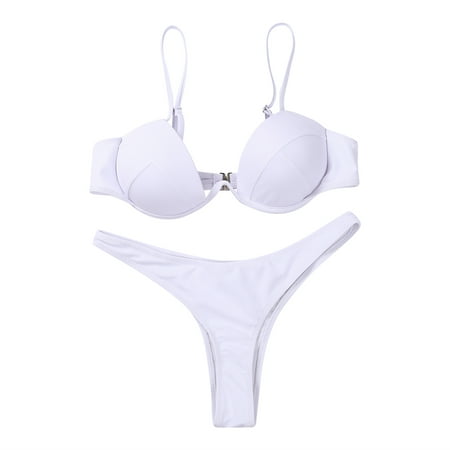 Binpure Women Solid Color Adjustable Spaghetti Strap Underwire Bra + Thong 
Binpure Women Solid Color Adjustable Spaghetti Strap Underwire Bra + Thong