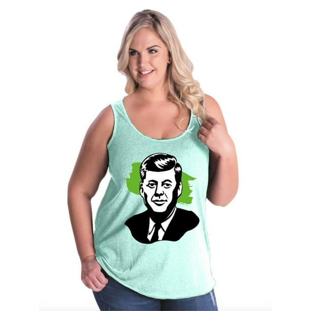 John F. Kennedy American President Women's Curvy Plus Size Tank Tops