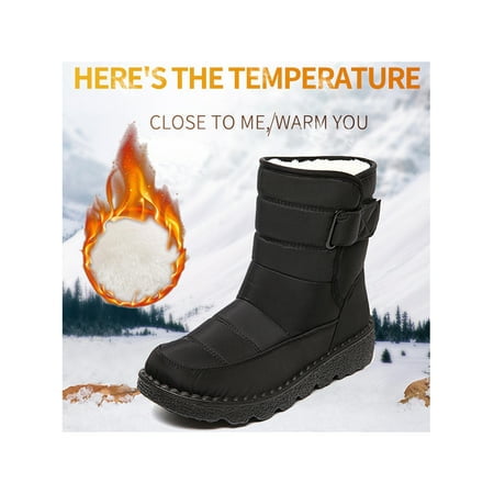 Women s Snow Boots Mid-Calf Cold Weather Winter Boots Waterproof Faux Fur Lined Frosty Warm Anti-Slip Outdoor Walking Shoes(Black)
Women s Snow Boots Mid-Calf Cold Weather Winter Boots Waterproof Faux Fur Lined Frosty Warm Anti-Slip Outdoor Walking Shoes(Black)