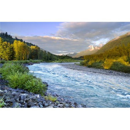 Posterazzi DPI12257142 A Rushing River & Autumn Coloured Foliage - British Columbia Canada Poster Print - 19 x 12 in.