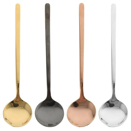4pcs Coffee Spoons Soup Spoons Stirring Spoons Dessert Spoons Condiment Spoons