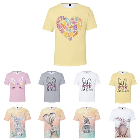 Easter Shirts For Child Adult Short Sleeve Cute Bunny Egg Print Fashion Crew neck Tops Happy Easter Shirts
Easter Shirts For Child Adult Short Sleeve Cute Bunny Egg Print Fashion Crew neck Tops Happy Easter Shirts