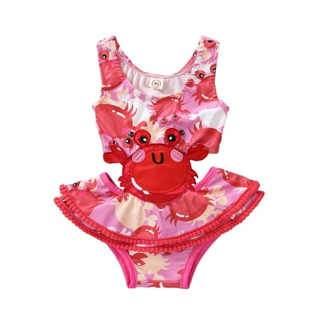 Infant Baby Girls Romper Swimsuits Crab Print Embroidery Bobbles Trim Sleeveless Swimwear
Infant Baby Girls Romper Swimsuits Crab Print Embroidery Bobbles Trim Sleeveless Swimwear