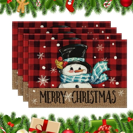4PCS Linen Christmas Printed Table Place Mat Pad Cloth Placemat Cup Coaster Coffee Tea Doily Kitchen-B
4PCS Linen Christmas Printed Table Place Mat Pad Cloth Placemat Cup Coaster Coffee Tea Doily Kitchen-B