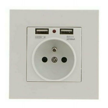 Set of 2 Wall Sockets Wall Electrical Socket with Double USB 5V/2100mA Recessed Socket with 2 USB Ports Practical and Handy
Set of 2 Wall Sockets Wall Electrical Socket with Double USB 5V/2100mA Recessed Socket with 2 USB Ports Practical and Handy
