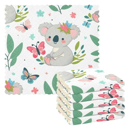 Kitchen Dish Towels Soft Absorbent Dish Cloths 11 x11 Cute Koala and Butterfly 6 Packs
Kitchen Dish Towels Soft Absorbent Dish Cloths 11 x11 Cute Koala and Butterfly 6 Packs