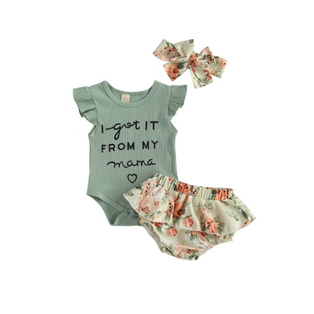 FOCUSNORM Infant Baby Girls 3 piece Set Fly Sleeve Letter Print Romper+Floral Shorts+Headband
FOCUSNORM Infant Baby Girls 3 piece Set Fly Sleeve Letter Print Romper+Floral Shorts+Headband