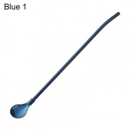 Wear-Resistant Fashion Long Handle Straw Juice Scoop Durable Straw Spoon Delicate Kitchen Utensils