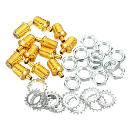 Uxcell M10 Lighting Light Cables Threaded Fittings 12 Pack Cable Fittings Gold Tone
