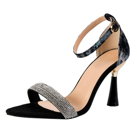 SEMIMAY Fashion Spring Summer Women Sandals High Heel Open Toe Pointed Toe Rhinestone Ankle Buckle Black
SEMIMAY Fashion Spring Summer Women Sandals High Heel Open Toe Pointed Toe Rhinestone Ankle Buckle Black