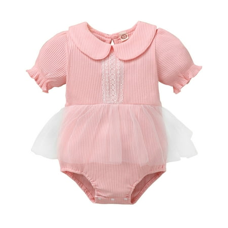 3 Months Baby Girls Clothes 6 Months Girls Short Sleeve Romper Solid Color Bodysuit Newborn Girls Cute Pink Bodysuit
3 Months Baby Girls Clothes 6 Months Girls Short Sleeve Romper Solid Color Bodysuit Newborn Girls Cute Pink Bodysuit