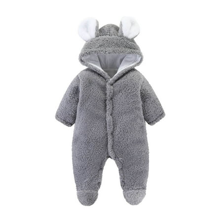 EHTMSAK Infant Baby Hooded Long Sleeve Romper for Girl Boy Winter Warm Fleece Clothes Footies Gray 3M-12M 73
EHTMSAK Infant Baby Hooded Long Sleeve Romper for Girl Boy Winter Warm Fleece Clothes Footies Gray 3M-12M 73