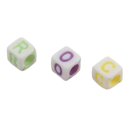1000 Pcs Acrylic Spacer Beads Square Mixed 6mmx6mm(2/8 inch x2/8 inch)