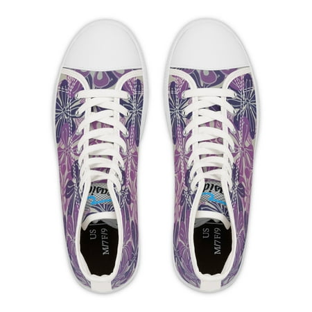 Seasidesart Grapes Purple Art Deco Flowers Women s High Top Sneakers