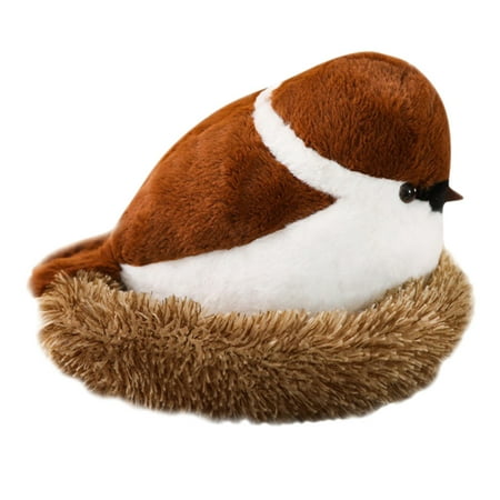 Lifelike Plush Sparrows Household Ornament Emulation Mini Animal Birds