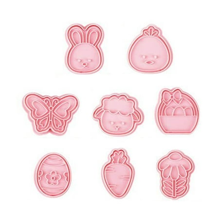 SIEYIO 8-Piece Plastic Biscuit Moulds Cookie Cutters Biscuit Stamps Cookie Biscuit Mold
