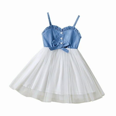 HIBRO Toddler Baby Girl Princess Dress Sling Sleeveless Denim Tutu Mesh Patchwork Sweet Dresses Can Can Dress Girls And Little Girls Dress
HIBRO Toddler Baby Girl Princess Dress Sling Sleeveless Denim Tutu Mesh Patchwork Sweet Dresses Can Can Dress Girls And Little Girls Dress
