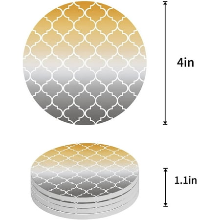 ZHANZZK Vintage Moroccan Yellow Grey Gradient Set of 6 Round Coaster for Drinks Absorbent Ceramic Stone Coasters Cup Mat with Cork Base for Home Kitchen Room Coffee Table Bar Decor
ZHANZZK Vintage Moroccan Yellow Grey Gradient Set of 6 Round Coaster for Drinks Absorbent Ceramic Stone Coasters Cup Mat with Cork Base for Home Kitchen Room Coffee Table Bar Decor