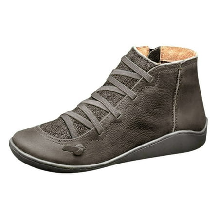 EUHDSSDE Women s Casual Flat Leather Retro Lace-up Boots Side Zipper Round Toe Shoe Boots
EUHDSSDE Women s Casual Flat Leather Retro Lace-up Boots Side Zipper Round Toe Shoe Boots
