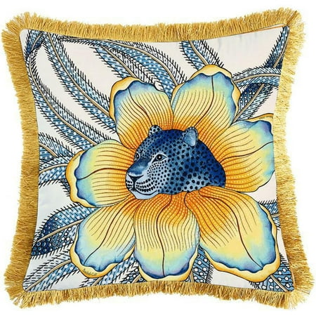 16x16 inches Throw Pillow Cushion Cover - Blue Leopard Cheetah Duplex Printing Velvet Fabric Luxury American Style Couch Sofa Pillow with Tassel for Living Room Bedroom
16x16 inches Throw Pillow Cushion Cover - Blue Leopard Cheetah Duplex Printing Velvet Fabric Luxury American Style Couch Sofa Pillow with Tassel for Living Room Bedroom