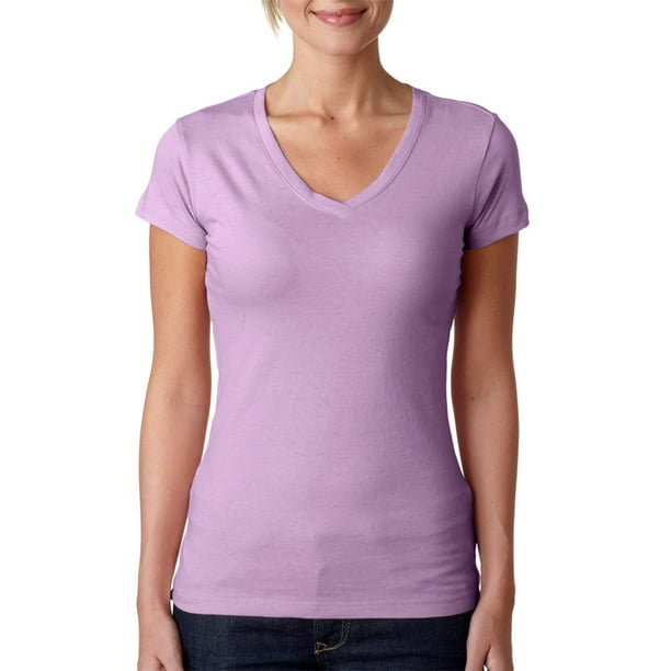 Next Level Pack of 6 Apparel Women's V-Neck Super Soft T-Shirt, Style 3400L-Pack6