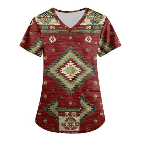 Mlqidk Women Scrubs Top with Pockets V-Neck Short Sleeve Nurse Uniform Aztec Printed Funny Tshirts Scrub Tops
Mlqidk Women Scrubs Top with Pockets V-Neck Short Sleeve Nurse Uniform Aztec Printed Funny Tshirts Scrub Tops