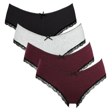 Charmo Women s Assorted Hipster Panties Cotton Soft Underwear 4 Packs