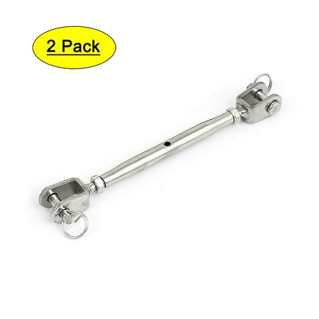 Uxcell M5 Stainless Steel Jaw to Jaw Turnbuckles for Wire Rope Cable (2-pack)