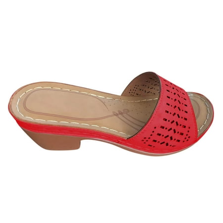 Kukoosong Heeled Sandals Flats Shoes Women Beach Sandals Summer Non-Slip Causal Slippers Womens Sandals Red 42 
Kukoosong Heeled Sandals Flats Shoes Women Beach Sandals Summer Non-Slip Causal Slippers Womens Sandals Red 42