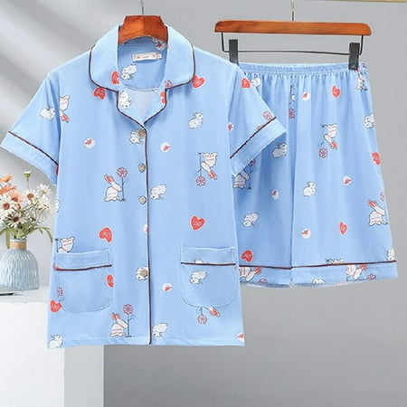 PIKADINGNIS 2 Pieces Pijamas Women Over Size Pyjamas Short Sleeve Casual Home Wear Clothes Summer Pajama Sets Full Cotton Sleepwear Set
PIKADINGNIS 2 Pieces Pijamas Women Over Size Pyjamas Short Sleeve Casual Home Wear Clothes Summer Pajama Sets Full Cotton Sleepwear Set