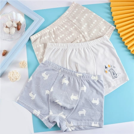 3 Pieces of Cotton Breathable Underwear Designed for Little boys with Cute Cartoons 110