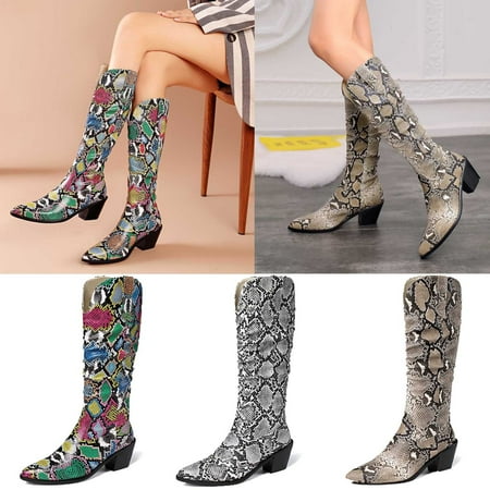 EINCcm Fashion Large Size Boots Women Long Tube Snake Print Boots Low Heeled Pointed Shoes Boots Beige 41
EINCcm Fashion Large Size Boots Women Long Tube Snake Print Boots Low Heeled Pointed Shoes Boots Beige 41