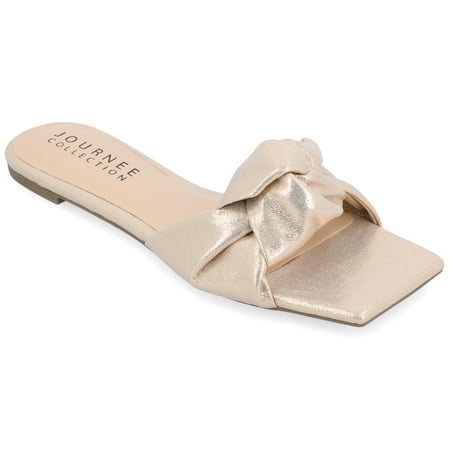 Journee Collection Womens Dianah Tru Comfort Foam Slip On Slide Flat Sandals