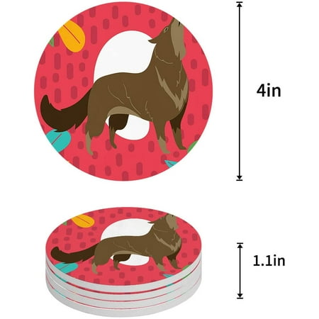 ZHANZZK Wolf Set of 4 Round Coaster for Drinks Absorbent Ceramic Stone Coasters Cup Mat with Cork Base for Home Kitchen Room Coffee Table Bar Decor
ZHANZZK Wolf Set of 4 Round Coaster for Drinks Absorbent Ceramic Stone Coasters Cup Mat with Cork Base for Home Kitchen Room Coffee Table Bar Decor