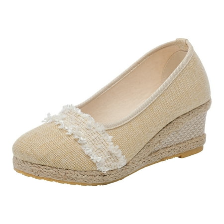 Fashion Women Summer Weave Wedges Lace Breathable Slip On Round Toe Sandals Comfortable Beach Shoes
Fashion Women Summer Weave Wedges Lace Breathable Slip On Round Toe Sandals Comfortable Beach Shoes