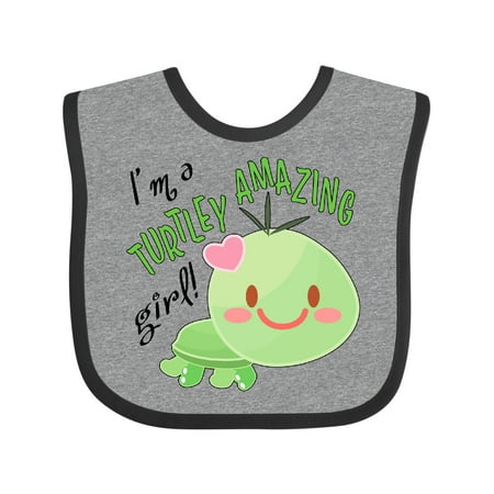 Inktastic Im a Turtle-ly Amazing Girl- Cute Turtle Gift Baby Girl Bib