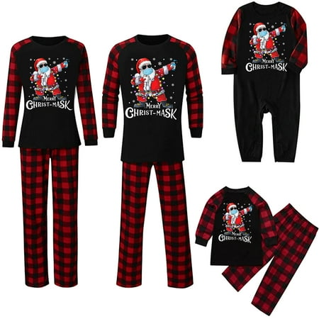 Matching Family Pajamas Set Plaid Christmas Pajamas Sleepwear Dad Mom PJs
