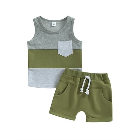 CenturyX 2Pcs Kids Baby Boys Summer Outfits Set Sleeveless Contrast Color Tank Tops Vest Pocket Shorts Clothes Suit
CenturyX 2Pcs Kids Baby Boys Summer Outfits Set Sleeveless Contrast Color Tank Tops Vest Pocket Shorts Clothes Suit