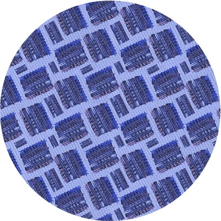 Ahgly Company Indoor Round Patterned Sky Blue Dress Blue Area Rugs 5 Round