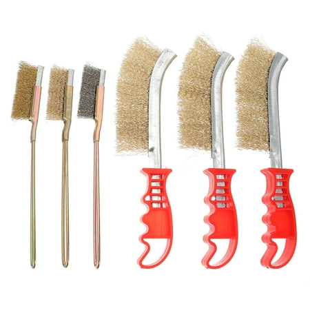 HOMEMAXS 6pcs Rust Removal Brushes Multi-function Steel Wire Brush Scratch Brushes