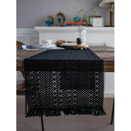 Hotian Macrame Linen Fall Table Runner with Tassel for Kitchen Dining and Home Decor Black 70.9 x 11.8
Hotian Macrame Linen Fall Table Runner with Tassel for Kitchen Dining and Home Decor Black 70.9 x 11.8