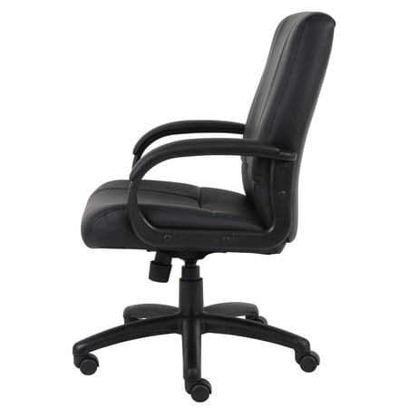 Boss Office Products Black Mid-back Leather Executive Chair