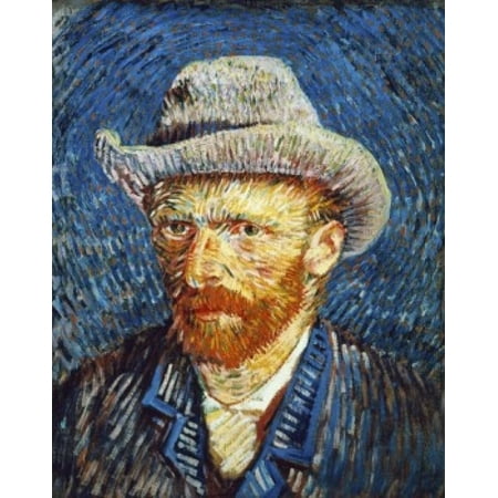 Self Portrait in Grey Felt Hat 1887 Vincent van Gogh (1853-1890 Dutch) Oil on canvas van Gogh Museum Amsterdam Netherlands Stretched Canvas - Vincent van Gogh (24 x 36)